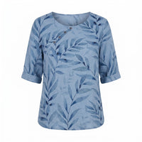 Fenella | Women's Printed Asymmetric Button Blouse