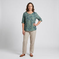 Fenella | Women's Printed Asymmetric Button Blouse