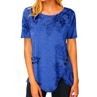 Fenella | Women's Asymmetric Floral Casual T-Shirt