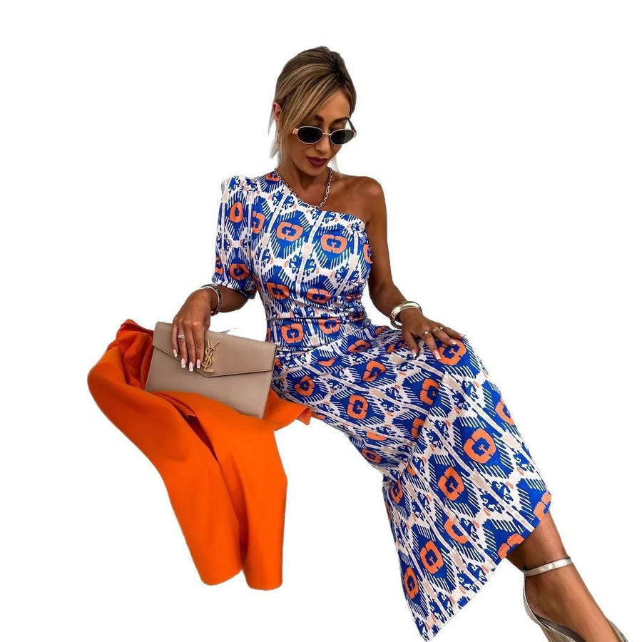 Fenella | Women's Ruffle Detail Asymmetric Elegant Maxi Dress