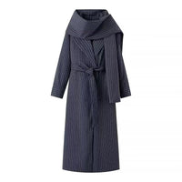 Fenella | Women's Tie Belt Belted Elegant Coat in Dark Gray