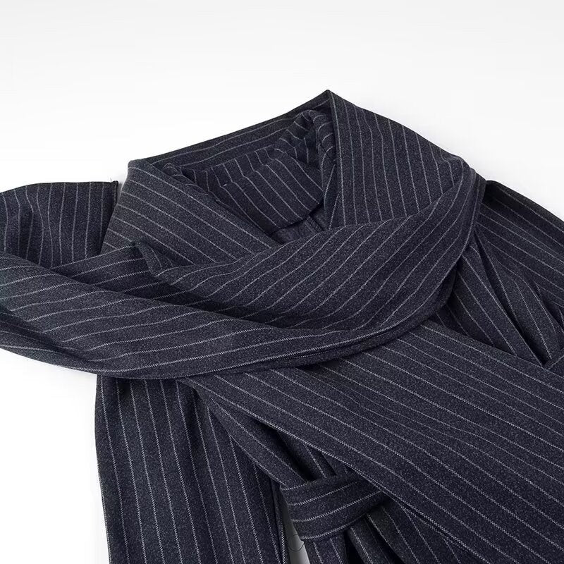 Fenella | Women's Tie Belt Belted Elegant Coat in Dark Gray