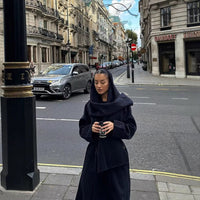 Fenella | Women's Tie Belt Belted Elegant Coat in Dark Gray
