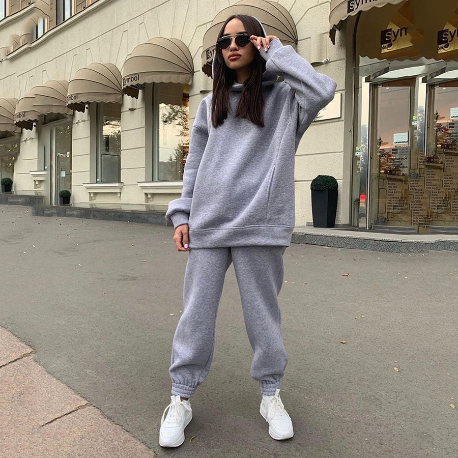 Fenella | Women's Fleece Joggers in Gray