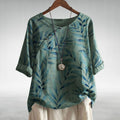 Fenella | Women's Printed Asymmetric Button Blouse