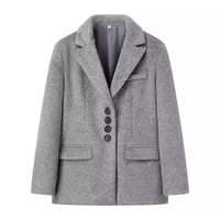 Fern | Women's Fleece Soft Elegant Blazer in Gray