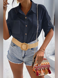 Fiammetta | Women's Lightweight Blouse in Dark Blue