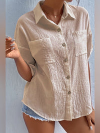 Fiammetta | Women's Lightweight Blouse in Dark Khaki