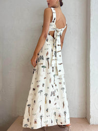 Filomena | Women's Square Neck White Maxi Dress