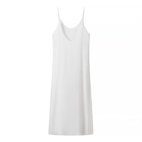 Filomena | Women's Slit Modern Maxi Dress in White