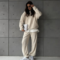 Fiona | Women's Fleece Two-Piece Set in Apricot