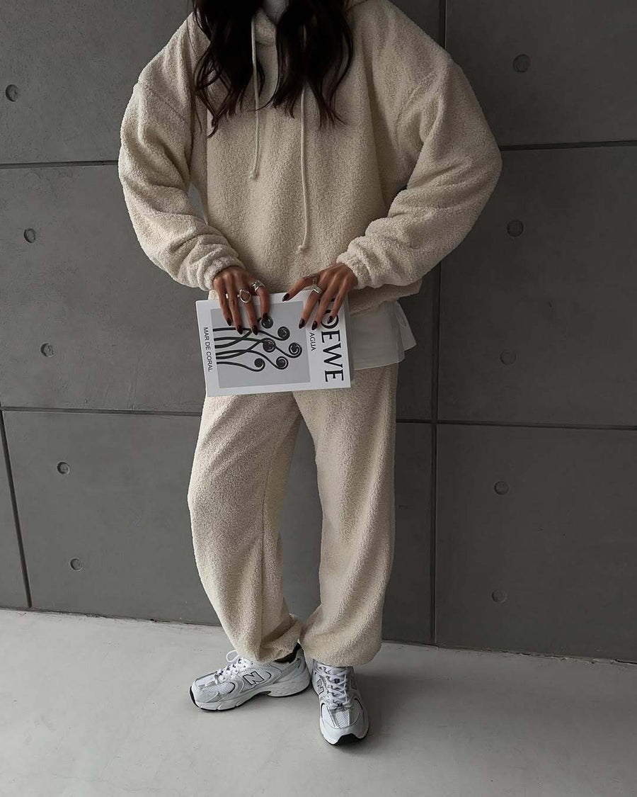 Fiona | Women's Fleece Two-Piece Set in Apricot