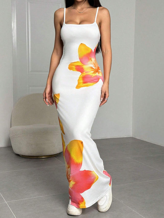 Fiorella | Women's Spaghetti Strap Floral Maxi Dress