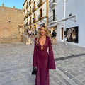 Firenze | Women's V-Neck Elegant Maxi Dress