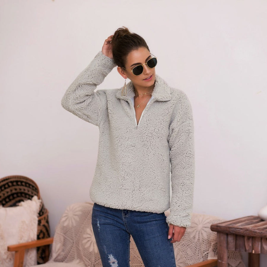 Flavia | Women's Zip Cozy Fleece Sweater