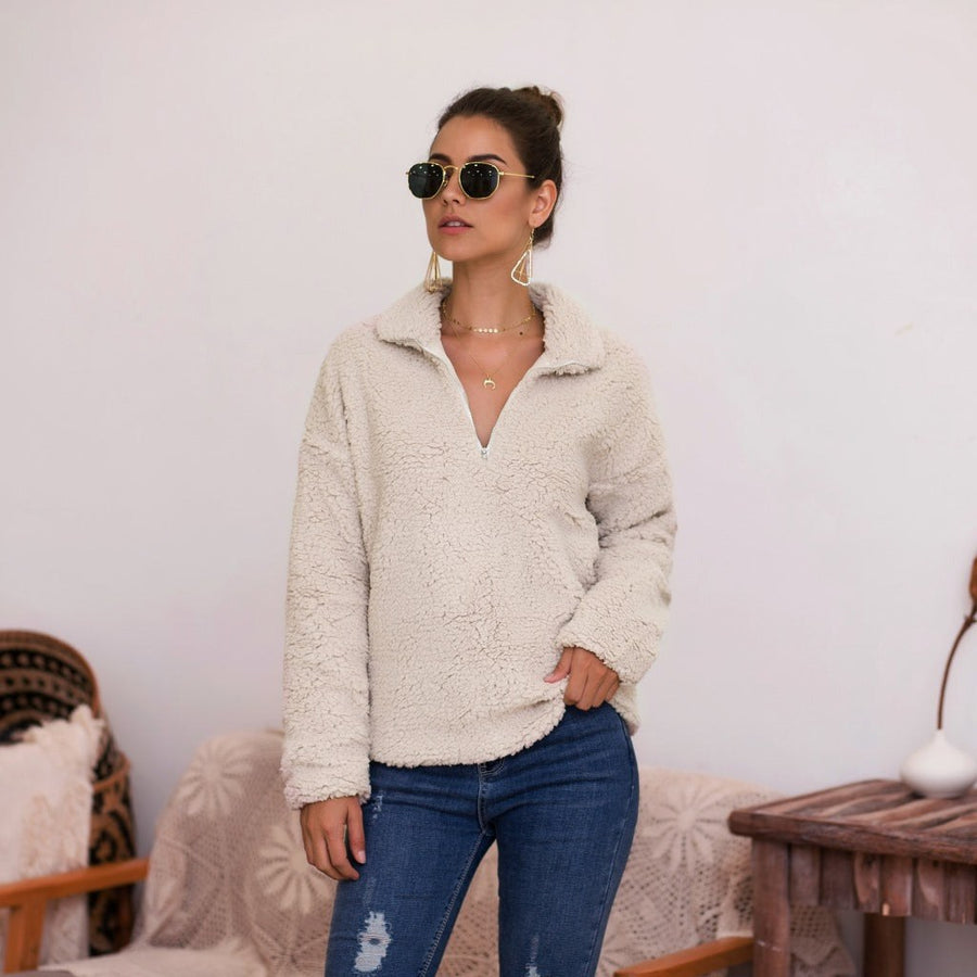 Flavia | Women's Zip Cozy Fleece Sweater