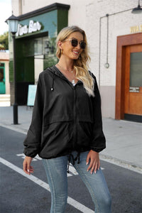 Fleur | Women's Lightweight Hooded Jacket in Black