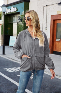 Fleur | Women's Lightweight Hooded Jacket in Light Gray