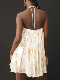 Fleurette | Women's Halter Sleeveless White Mini Dress