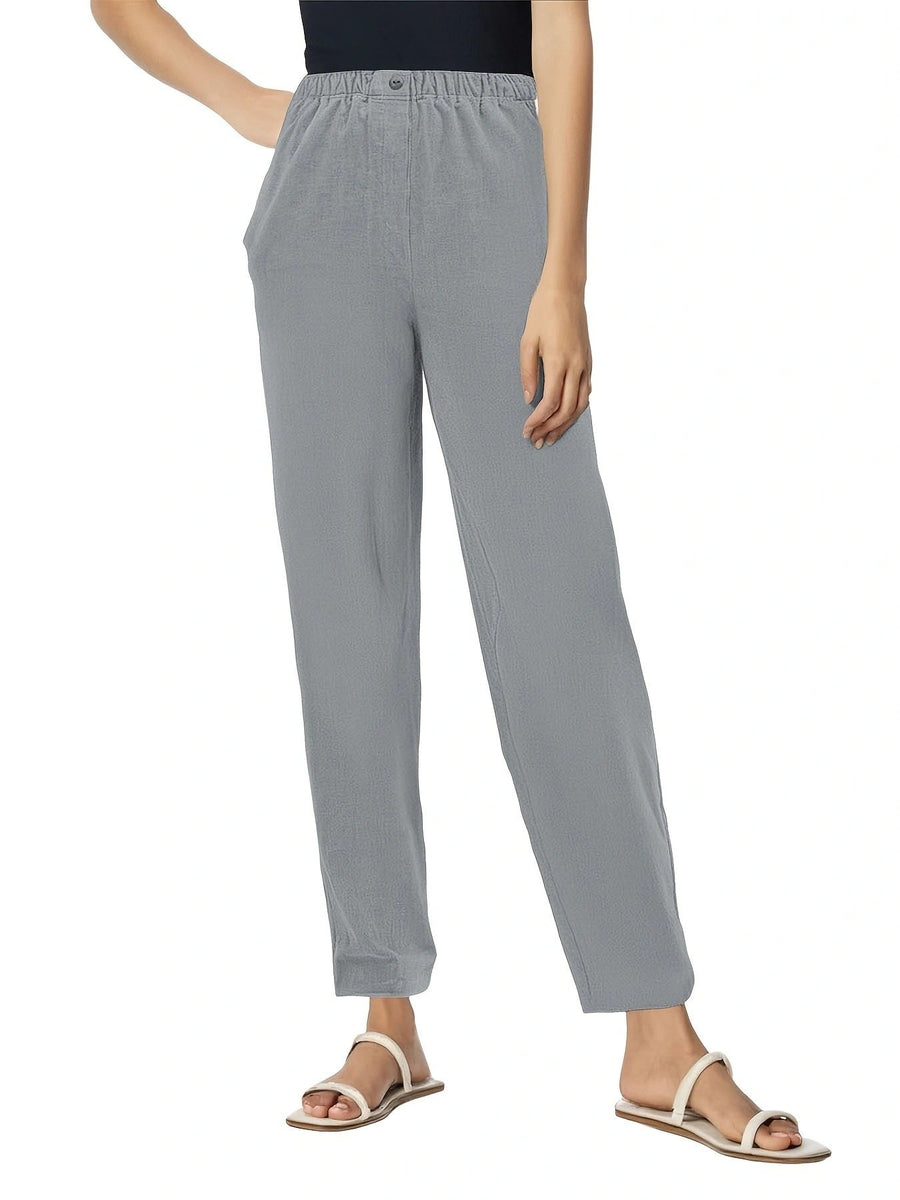 Flora | Women's Lightweight Comfortable Pants – Dress Pants in Gray