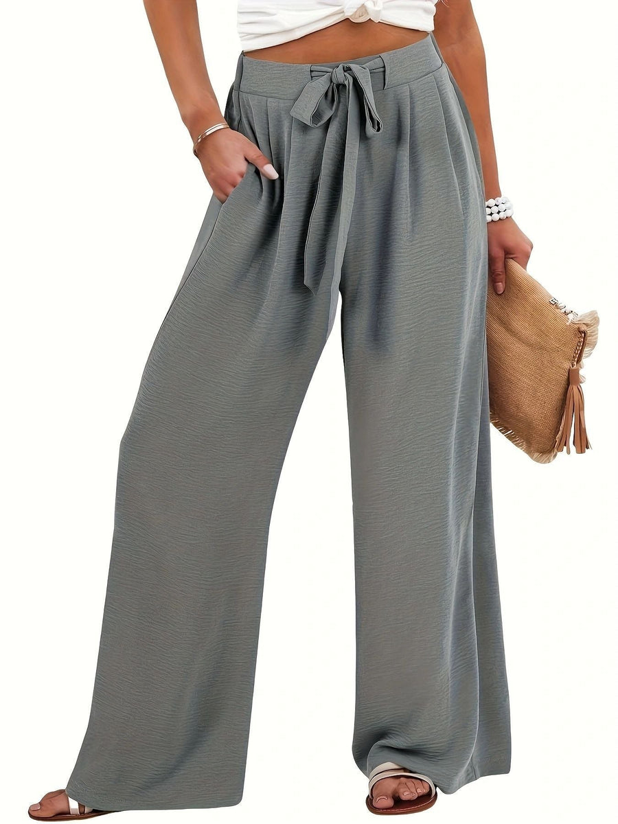 Florence | Women's Pockets Lightweight Pants – Dress Pants in Gray