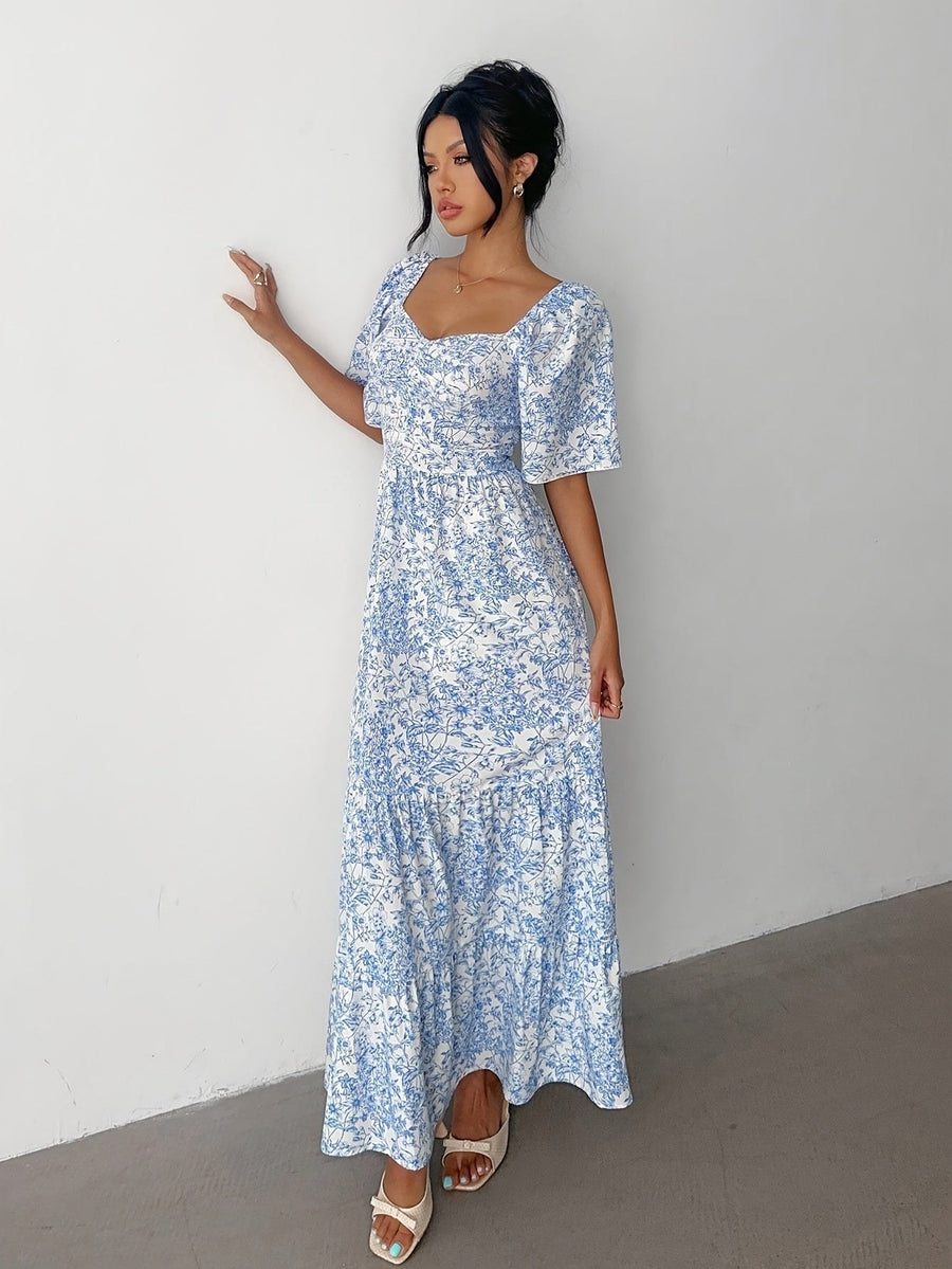 Florentina | Women's Sweetheart Tiered Floral Maxi Dress