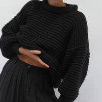 Florentina | Women's Turtleneck Knit Sweater in Black