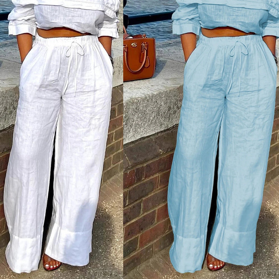 Florimel | Women's Elastic Waist Pockets Pants – Dress Pants