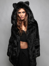 Franceline | Women's Cozy Hooded Coat in Black