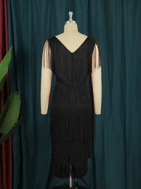 Frances | Women's Fringe Dress – Casual Dress in Black