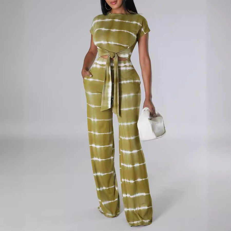 Frances | Women's Waist Belt Pockets Belted Elegant Jumpsuit in Orange