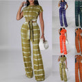 Frances | Women's Waist Belt Pockets Belted Elegant Jumpsuit
