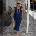 Francesca | Women's V-Neck Pockets Lightweight Maxi Dress