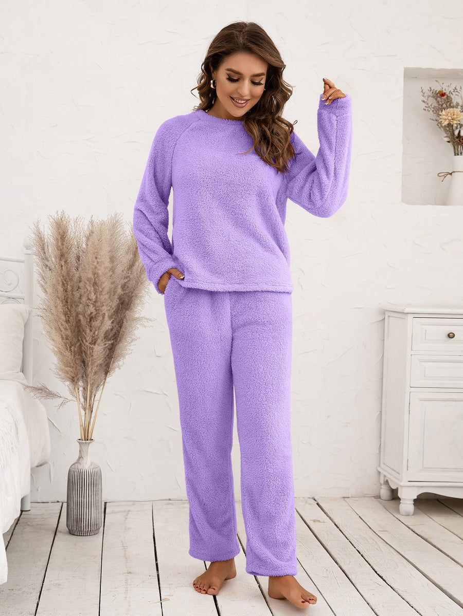 Francoise | Women's Cozy Comfortable Fleece Pants – Dress Pants in Purple