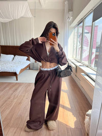 Freda | Women's Two-Piece Set in Brown