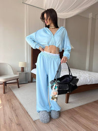 Freda | Women's Two-Piece Set in Sky Blue