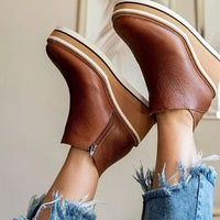 Freya | Women's Platform Wedge Slip-On Chelsea Boots