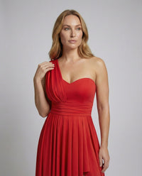 Freya | Women's Ruffle Detail Asymmetric Elegant Maxi Dress