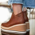 Freya | Women's Platform Wedge Slip-On Chelsea Boots
