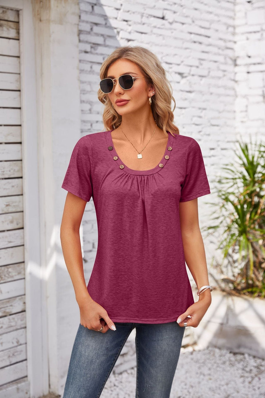 Freya | Women's T-Shirt in Purpur Red