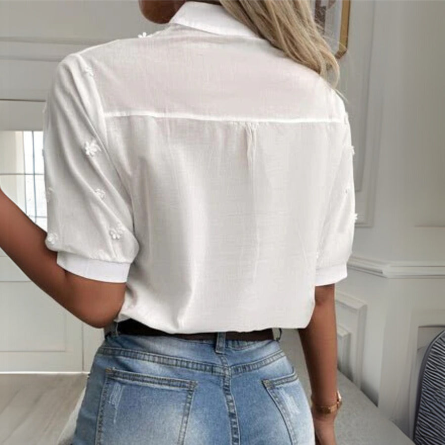Frida | Women's Embroidered Short Sleeve Blouse