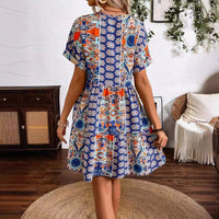 Gaetane | Women's V-Neck Summer Dress in Blue