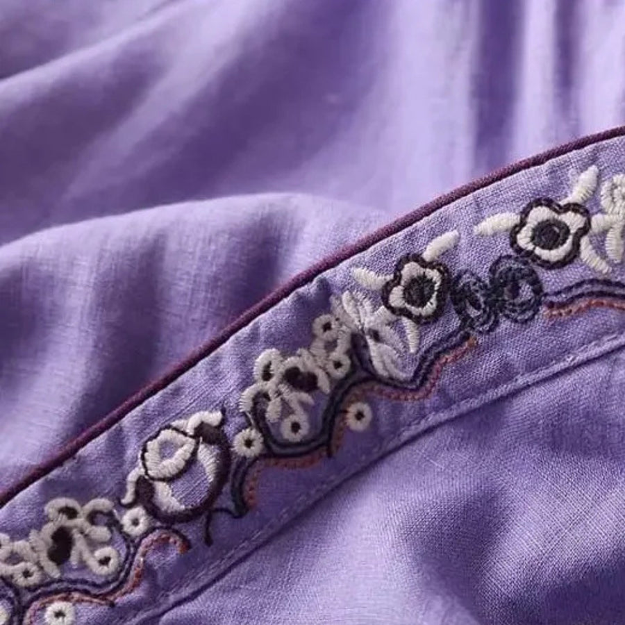 Gaia | Women's Embroidered Wrap Detail Blouse