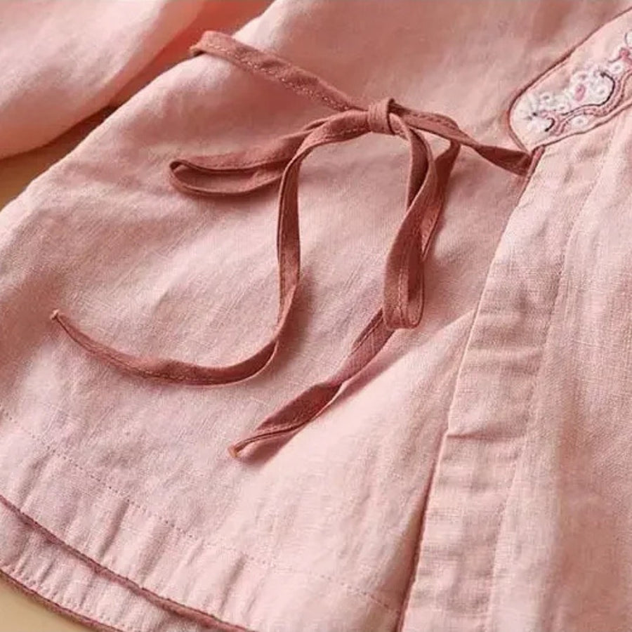 Gaia | Women's Embroidered Wrap Detail Blouse