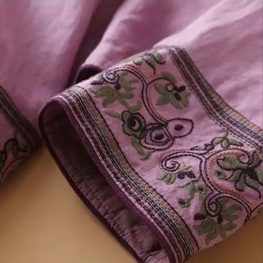 Gaia | Women's Embroidered Wrap Detail Blouse