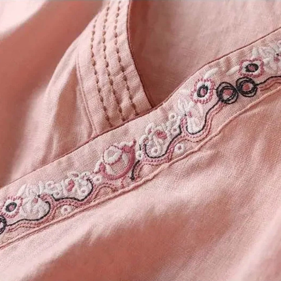 Gaia | Women's Embroidered Wrap Detail Blouse