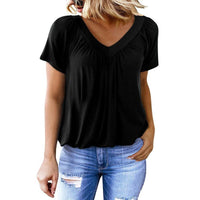 Gaia | Women's V-Neck Blouse in Black
