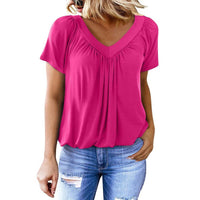 Gaia | Women's V-Neck Blouse in Fuchsia