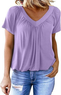 Gaia | Women's V-Neck Blouse in Light Purple