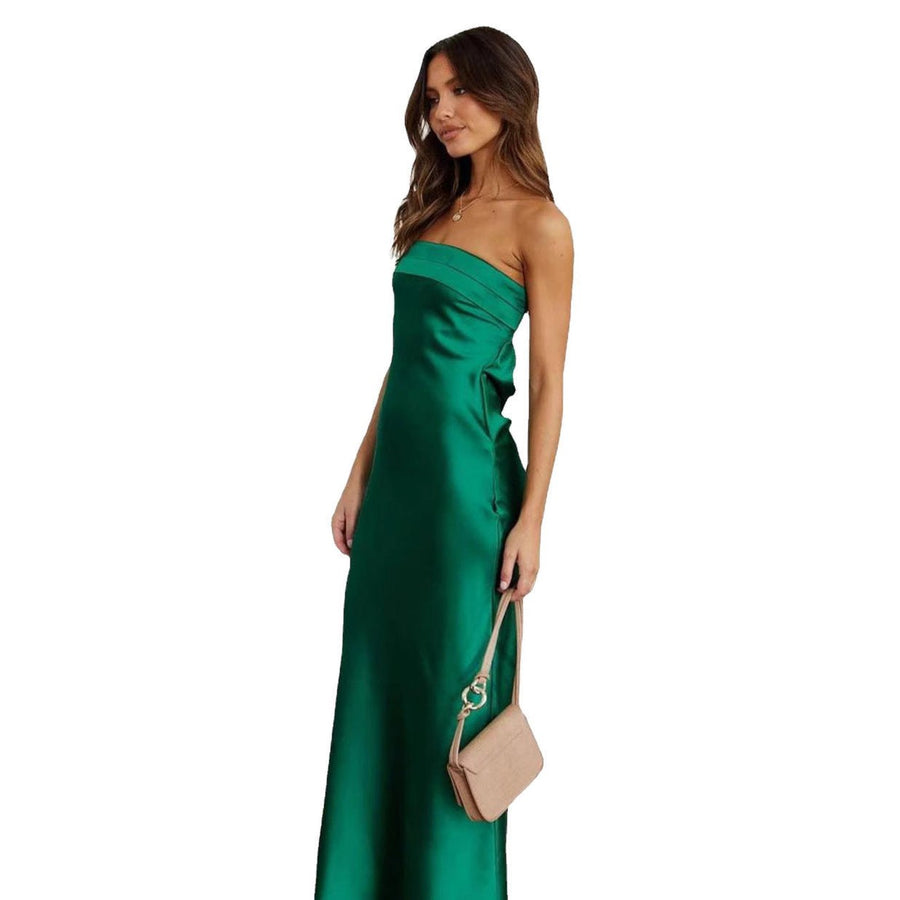 Gaia | Women's Satin Elegant Maxi Dress